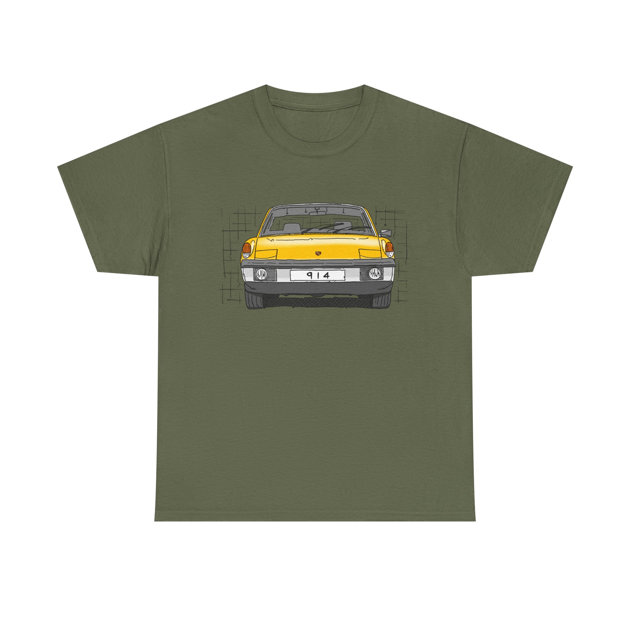 T-Shirt, Porsche 914, VW Porsche, Strichzeichnung, Gelb, personalisierbar – Bild 17