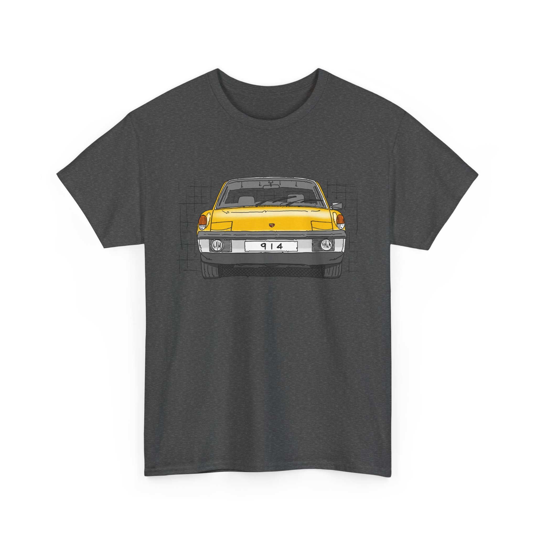 T-Shirt, Porsche 914, VW Porsche, Strichzeichnung, Gelb, personalisierbar – Bild 23