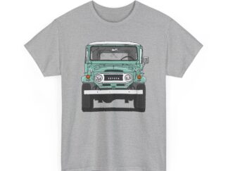 T-Shirt, Toyota Land Cruiser, Strichzeichnung, Grün, personalisierbar mit Kennzeichen