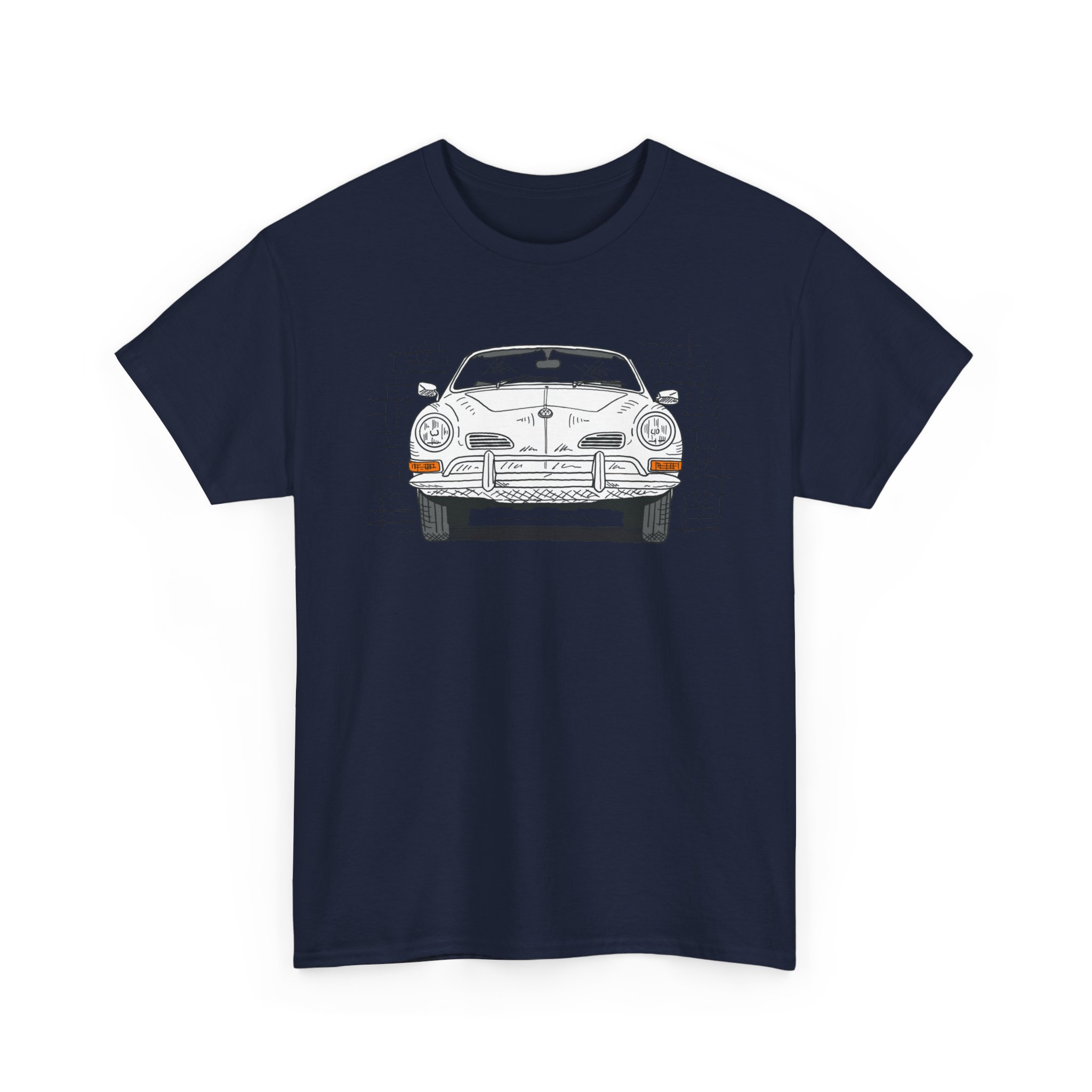 T-Shirt, Karmann Ghia Typ 14, Cabrio, Strichzeichnung, Weiß, personalisierbar – Bild 8