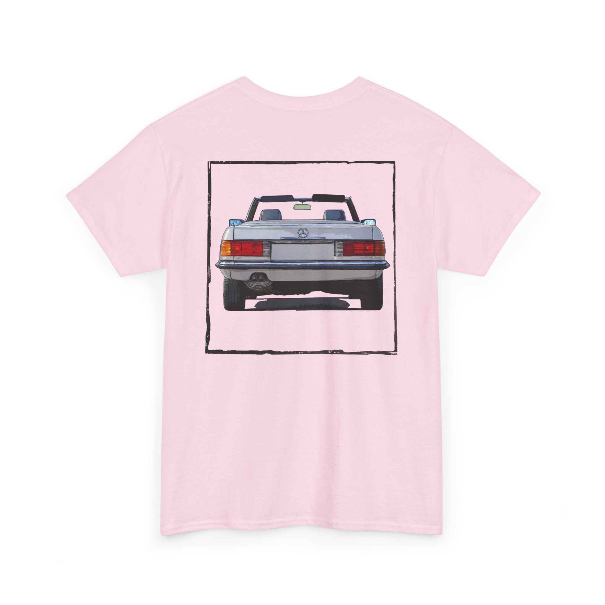 T-Shirt, Mercedes SL R107, Silber - Vorder- und Rückseite bedruckt – Bild 20
