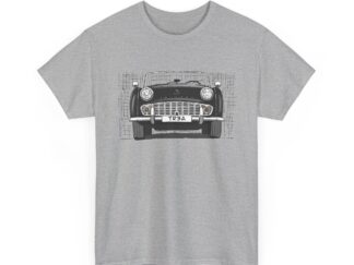 T-Shirt, Triumph TR3A, Strichzeichnung, Schwarz