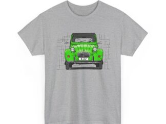 T-Shirt, Citroen 2CV, Ente, Strichzeichnung, Grün, personalisierbar