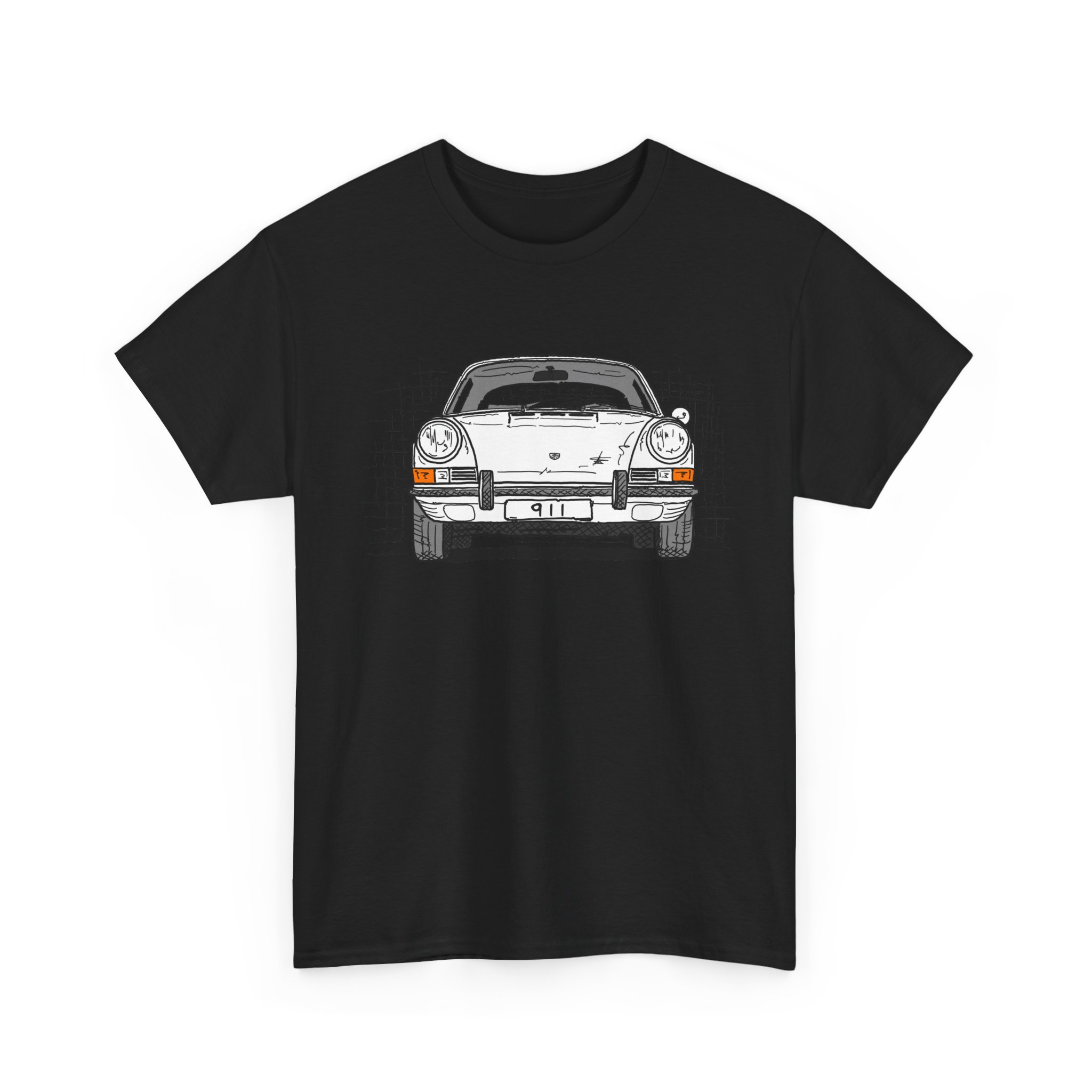 T-Shirt, Porsche 911, F-Modell, Ur-Elfer, Strichzeichnung, Weiß, personalisierbar – Bild 11