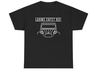 T-Shirt, Citroën 2CV, Text LAHME ENTE? NÖ!, Weiße Schrift
