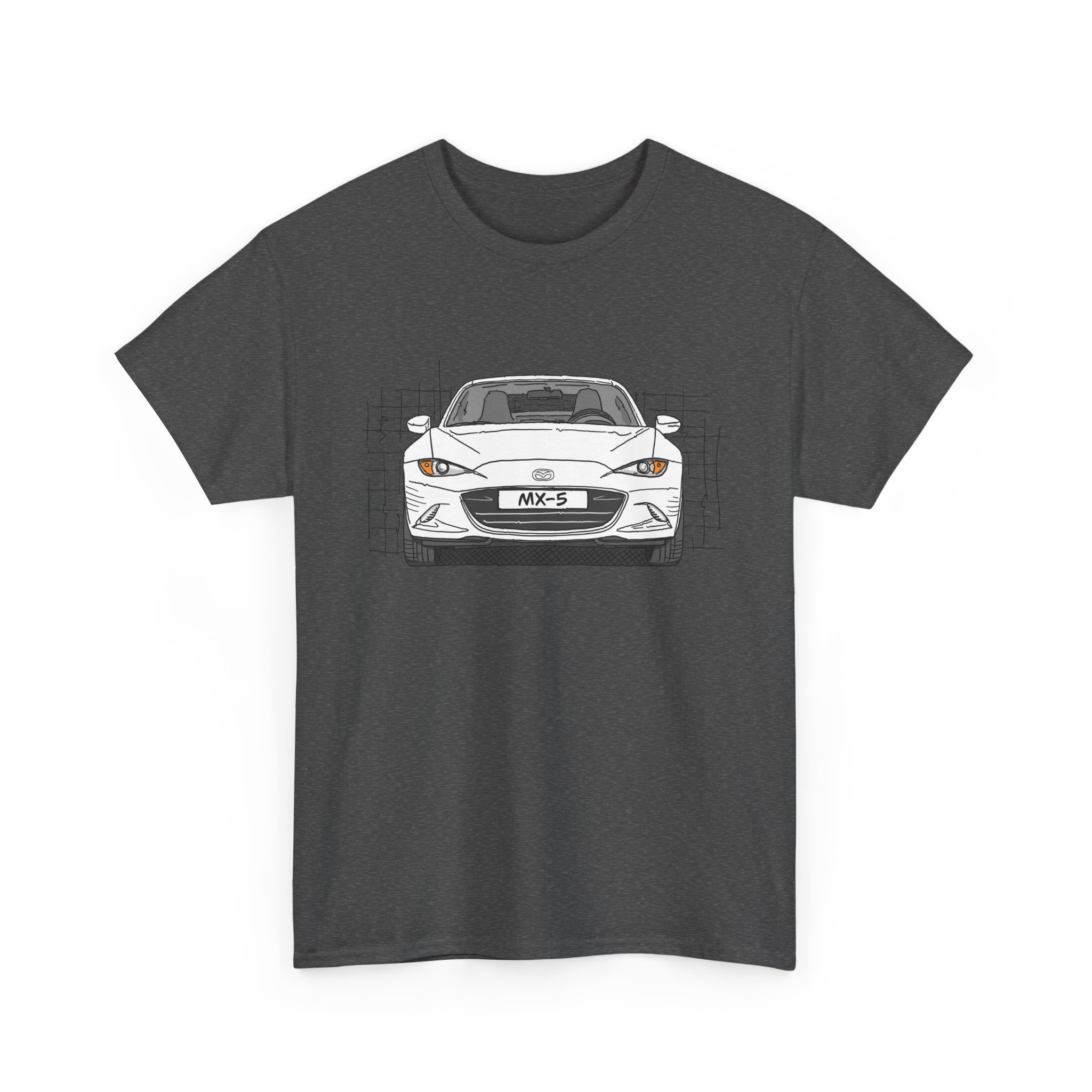 T-Shirt, Mazda MX-5 ND RF, Strichzeichnung, Weiß, beidseitig – Bild 7