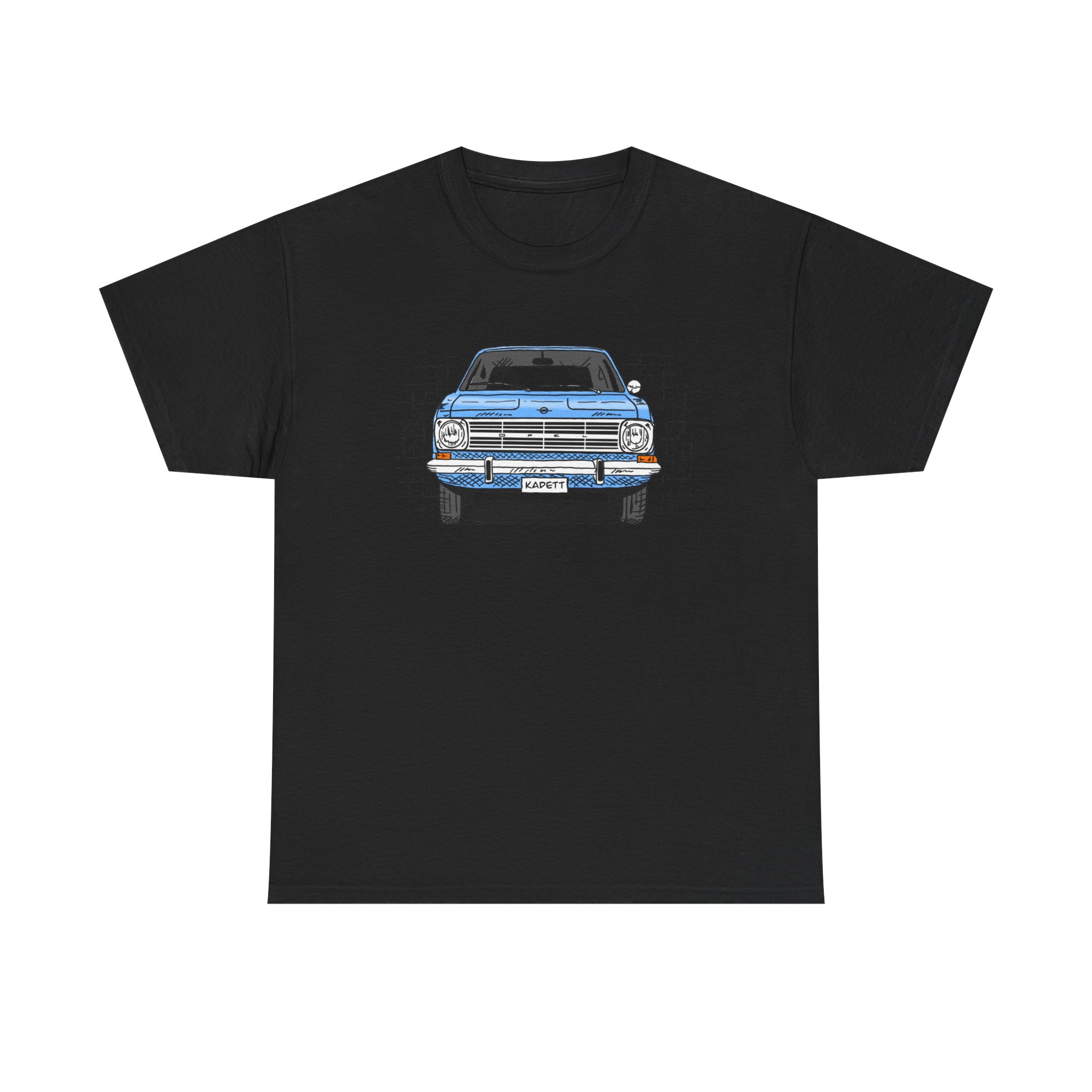 T-Shirt, Opel Kadett B, Strichzeichnung, Blau, personalisierbar – Bild 9