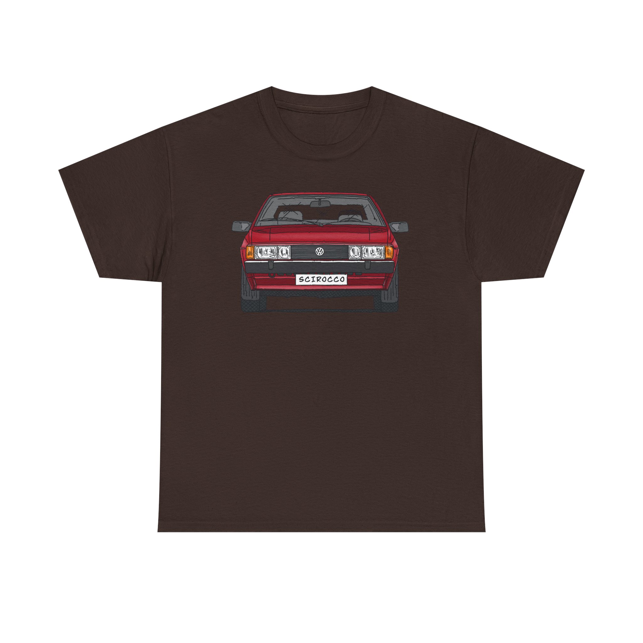 T-Shirt, VW SCIROCCO II, Strichzeichnung, Rot, Wunschkennzeichen möglich – Bild 21