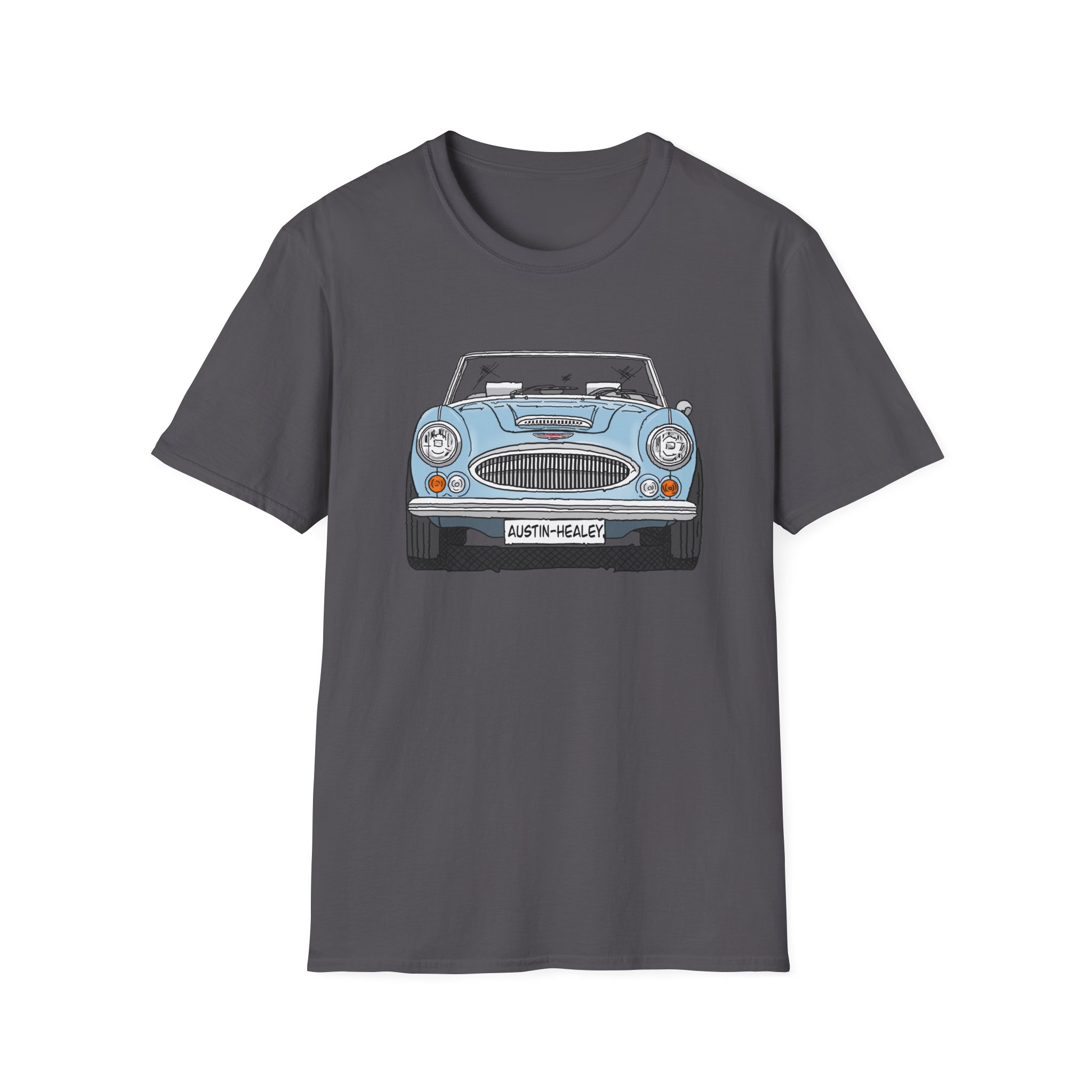 T-Shirt, Austin-Healey 3000, Strichzeichnung, Eisblau, personalisierbar – Bild 21