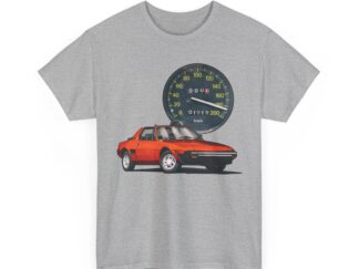T-Shirt, Fiat X1/9, Rot, Vmax mit Tacho