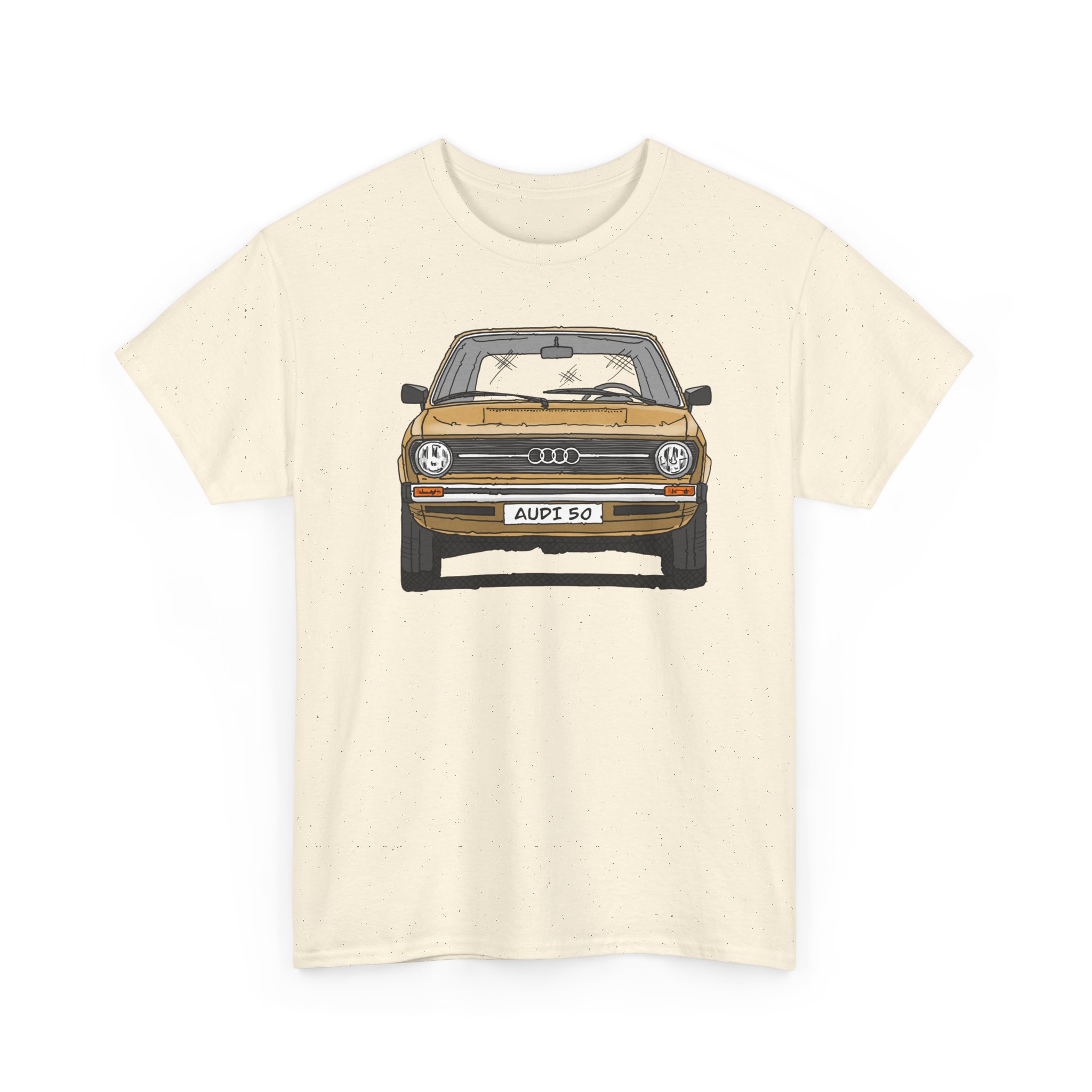 T-Shirt, Audi 50, Strichzeichnung, Hellas, 2 Außenspiegel, mit Kennzeichen personalisierbar – Bild 31