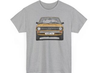 T-Shirt, Audi 50, Strichzeichnung, Hellas, 2 Außenspiegel, mit Kennzeichen personalisierbar