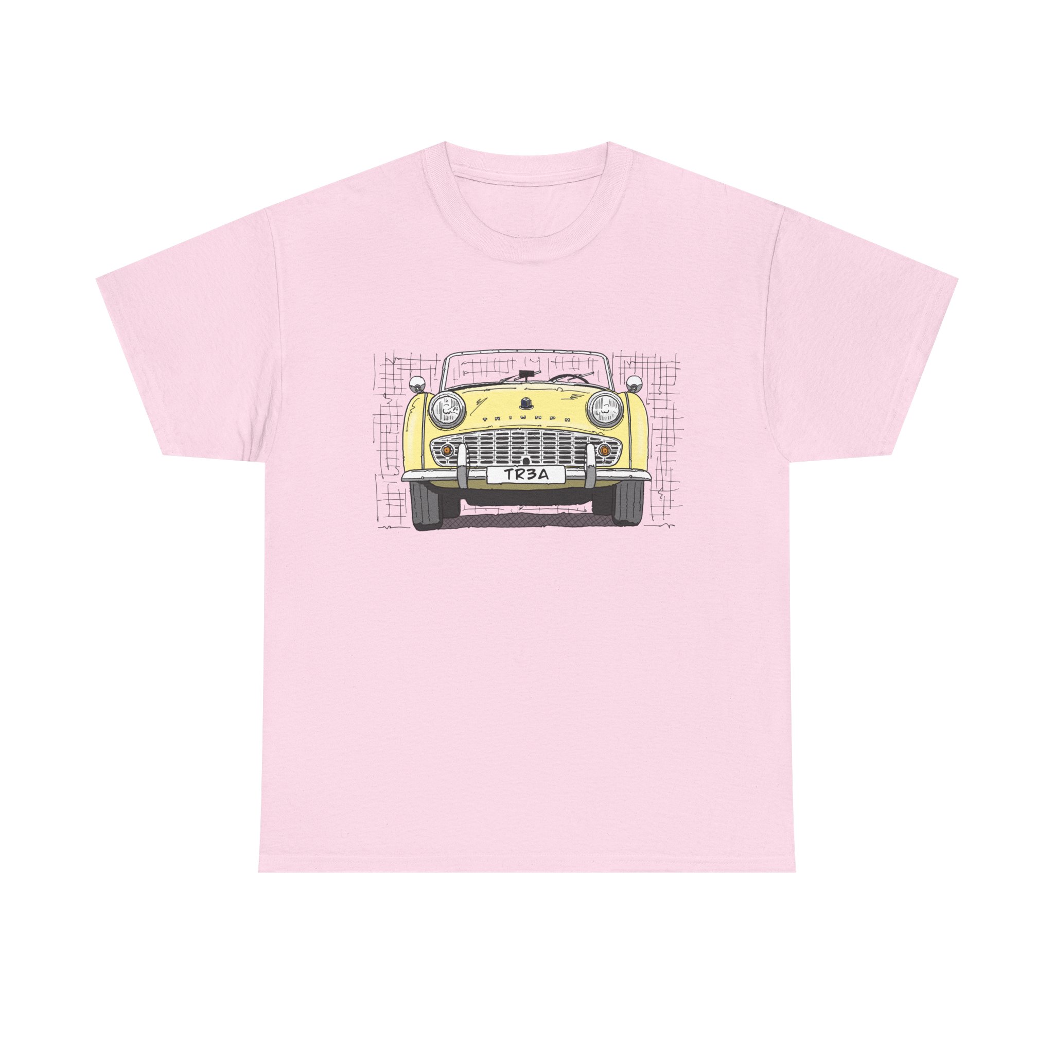 T-Shirt, Triumph TR3A, Strichzeichnung, Gelb – Bild 41