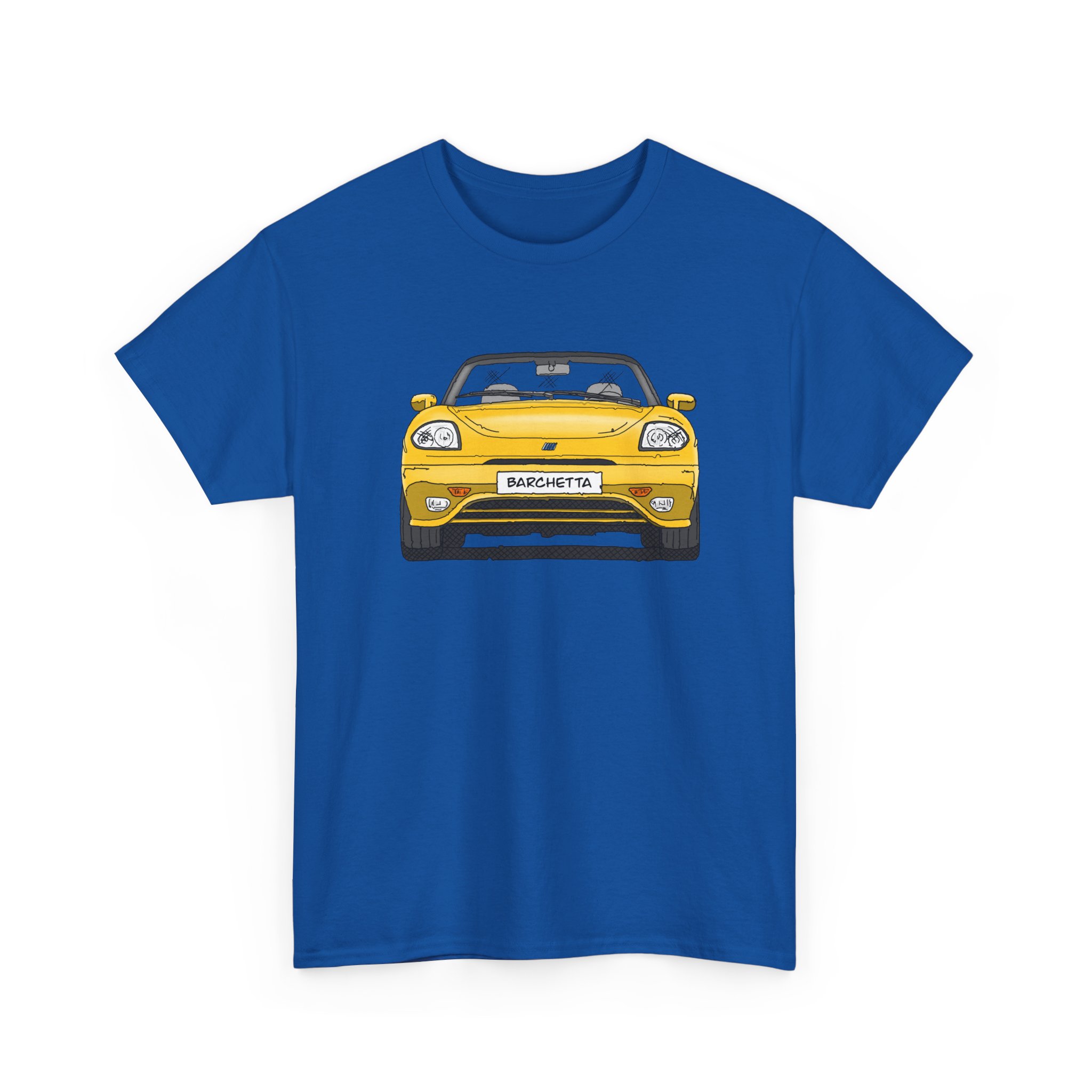 T-Shirt, Fiat Barchetta, Strichzeichnung, Gelb, eigenes Kennzeichen möglich – Bild 8