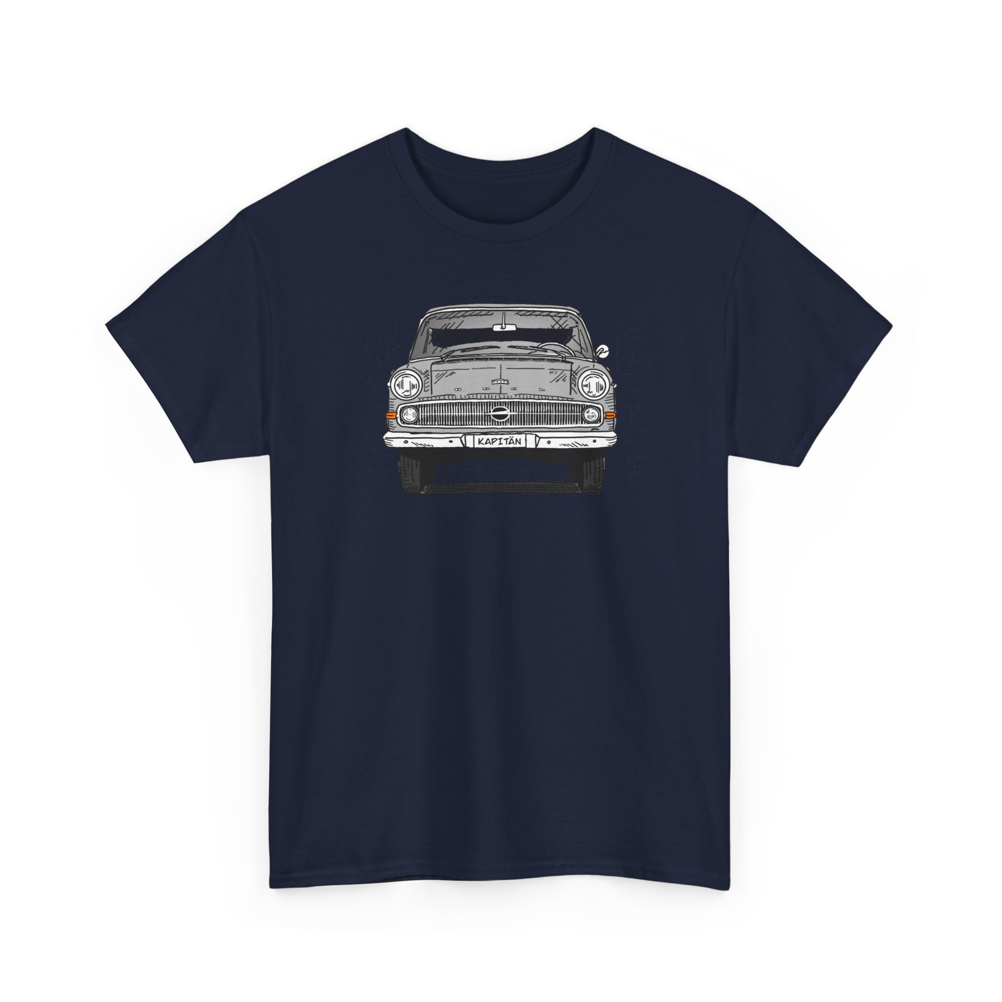 T-Shirt, Opel Kapitän P1, Strichzeichnung, Grau, personalisierbar – Bild 10