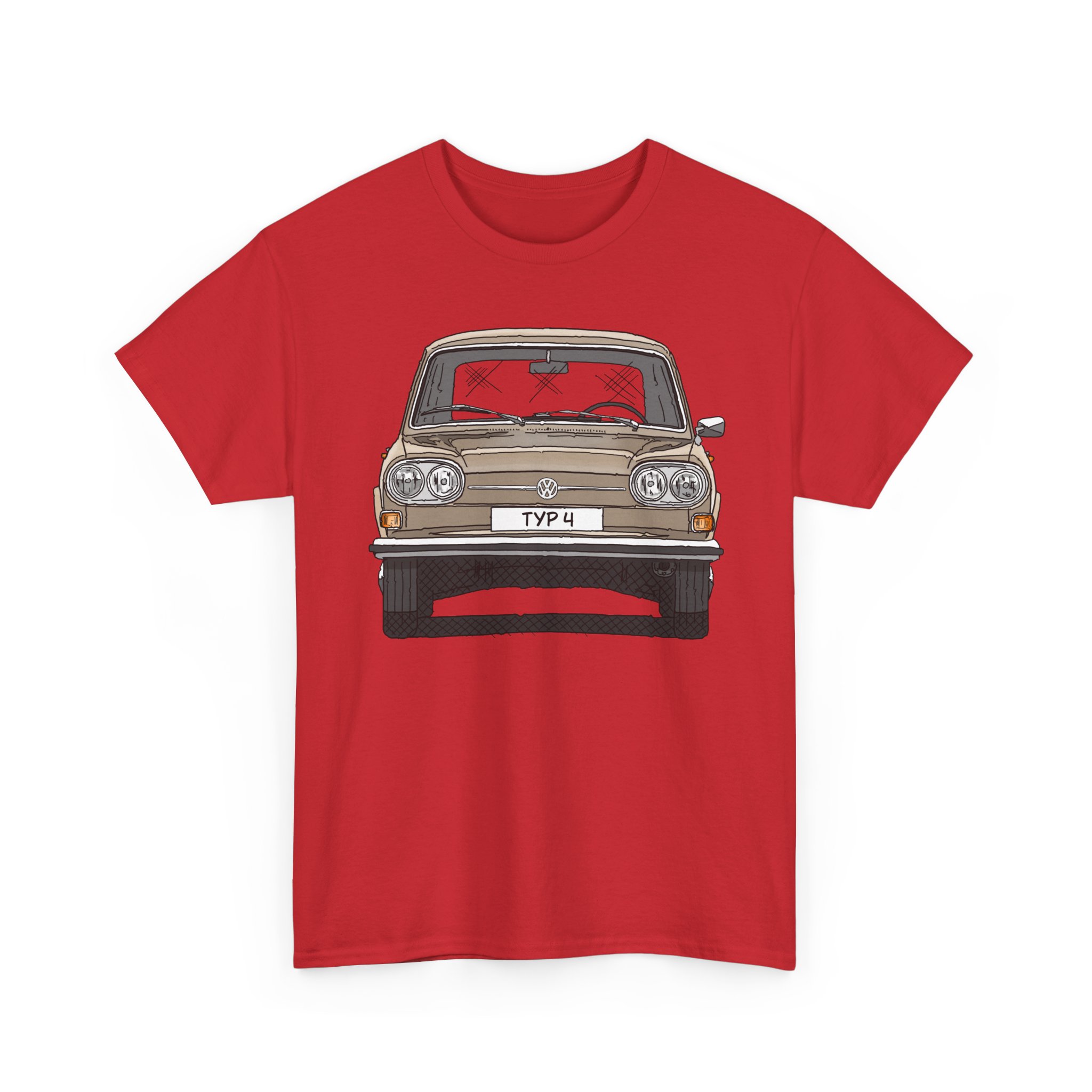T-Shirt, VW Typ 4, 411, Strichzeichnung, Kansasbeige, eigenes Kennzeichen möglich – Bild 10