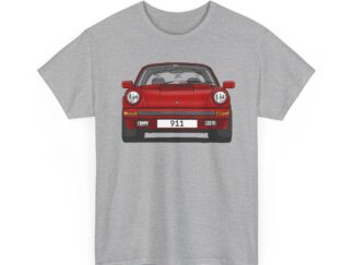 T-Shirt, Porsche 911, G-Modell, Targa, Strichzeichnung, Rot, Wunschkennzeichen möglich