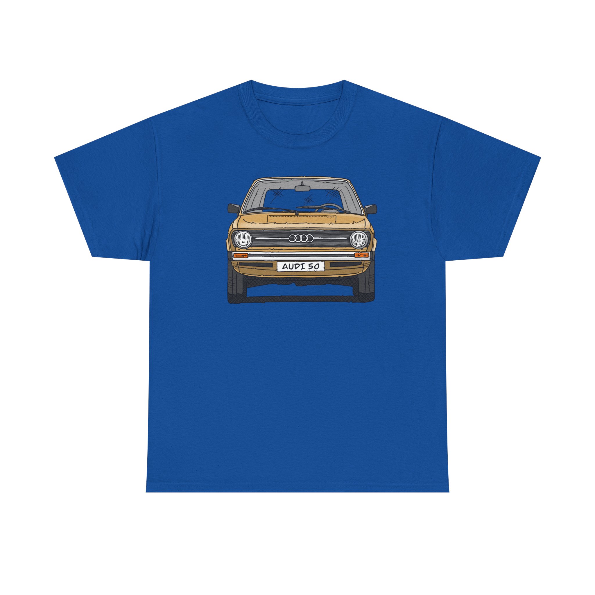 T-Shirt, Audi 50, Strichzeichnung, Hellas, 2 Außenspiegel, mit Kennzeichen personalisierbar – Bild 53