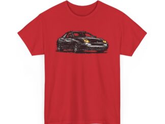 T-Shirt, Fiat Coupe, Kritzel-Kratzel-Auto, großer feiner Druck
