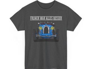 T-Shirt, Bugatti, Blau, Text FRÜHER WAR ALLES BESSER, Weiße Schrift
