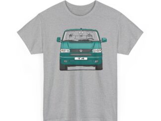 T-Shirt, VW T4 GP, Bulli, Strichzeichnung, Grün, Wunsch-Kennzeichen möglich