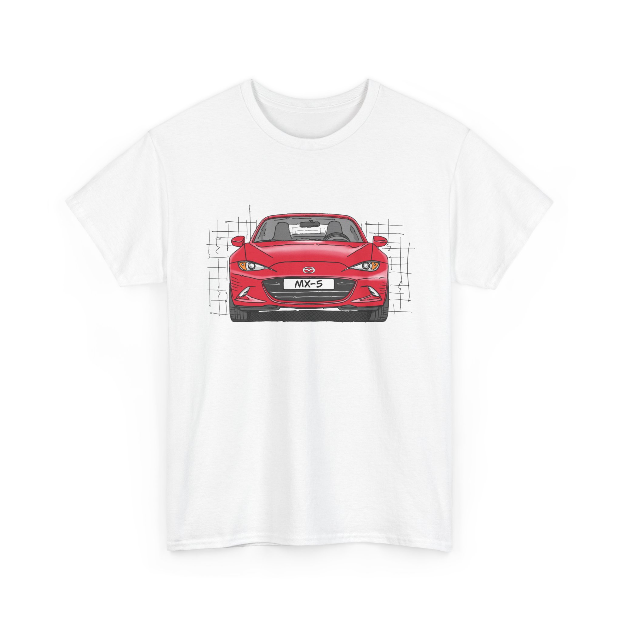 T-Shirt, Mazda MX-5 ND RF, Strichzeichnung, Rot, beidseitig – Bild 35