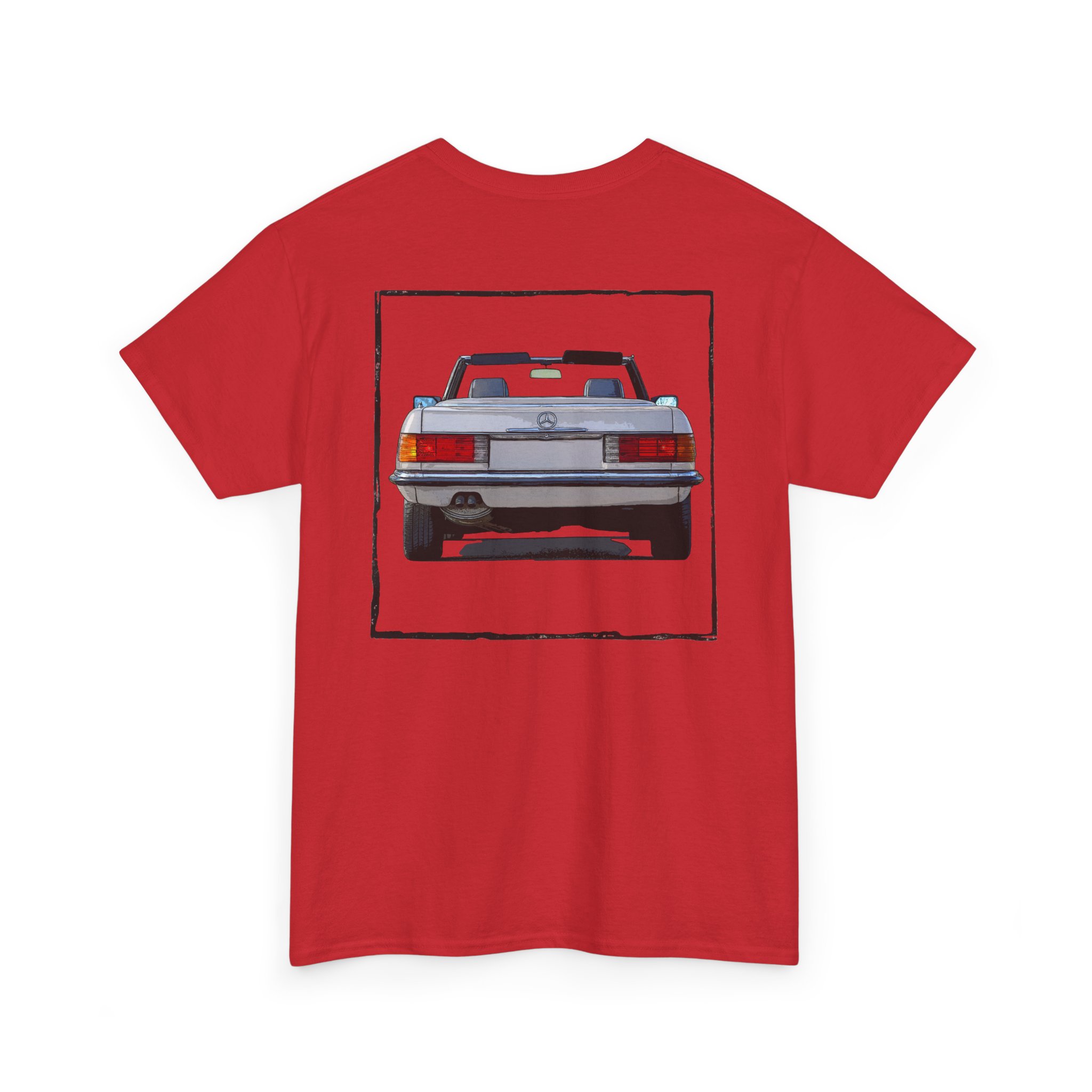T-Shirt, Mercedes SL R107, Silber - Vorder- und Rückseite bedruckt – Bild 22