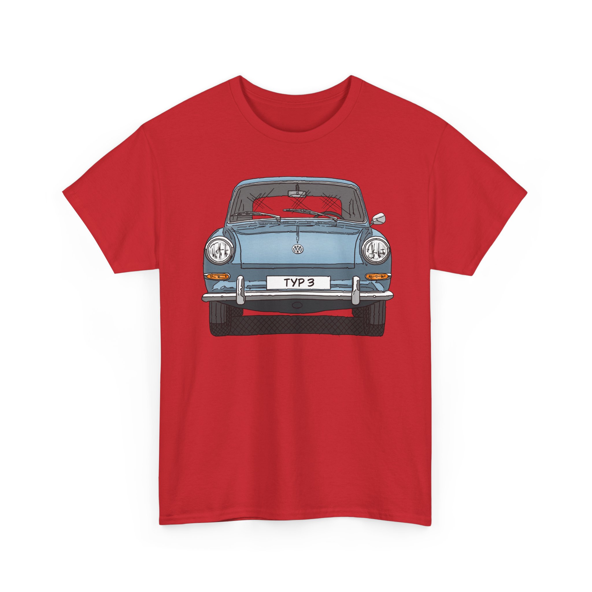 T-Shirt, VW Typ 3, 1500, 1600, Strichzeichnung, Hellblau, eigenes Kennzeichen möglich – Bild 10