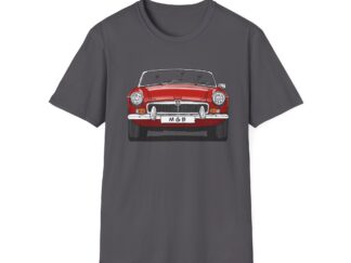 T-Shirt, MGB, Strichzeichnung, Rot, mit Kennzeichen personalisierbar