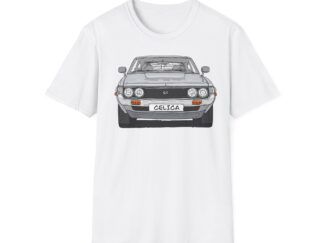 T-Shirt, Toyota Celica, Strichzeichnung, Silber, eigenes Kennzeichen möglich