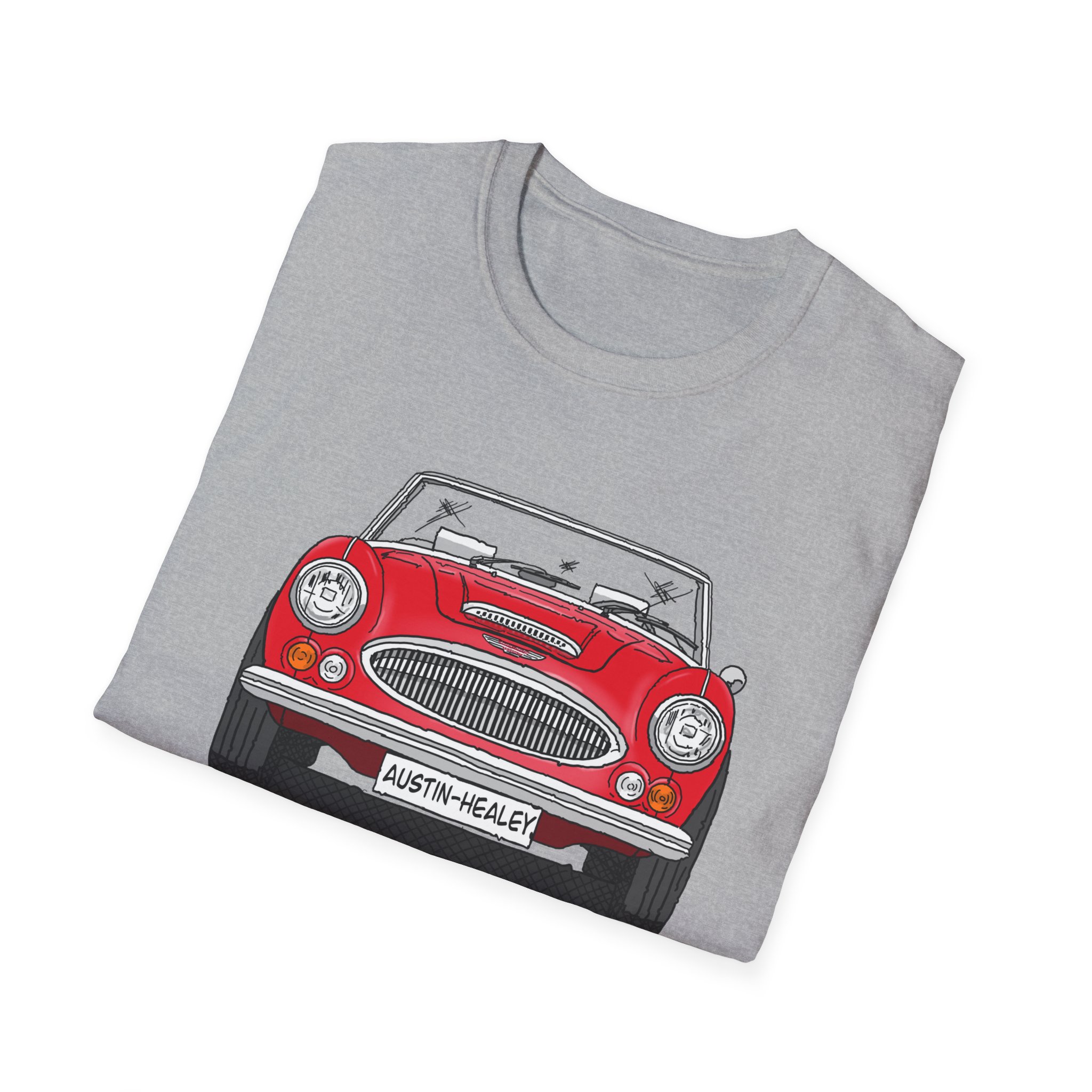 T-Shirt, Austin-Healey 3000, Strichzeichnung, Rot, personalisierbar – Bild 12