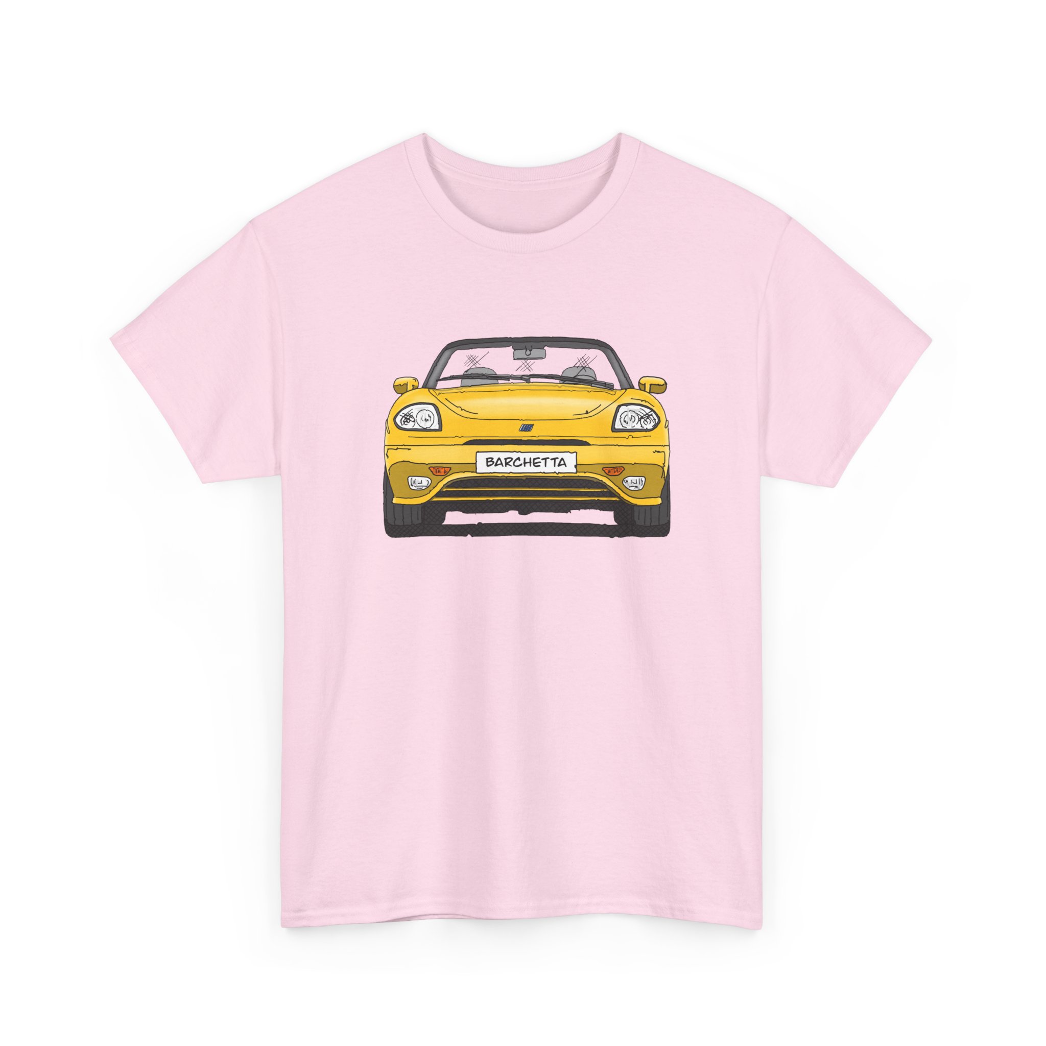 T-Shirt, Fiat Barchetta, Strichzeichnung, Gelb, eigenes Kennzeichen möglich – Bild 10