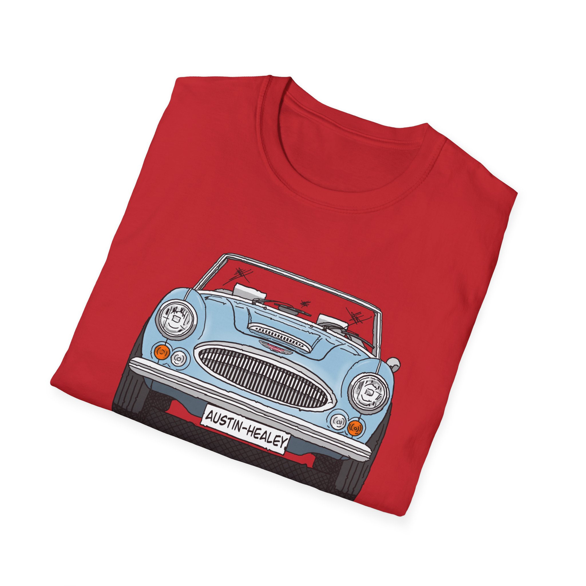 T-Shirt, Austin-Healey 3000, Strichzeichnung, Eisblau, personalisierbar – Bild 36