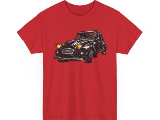 T-Shirt, Citroën 2CV, Ente, Kritzel-Kratzel-Auto, großer feiner Druck