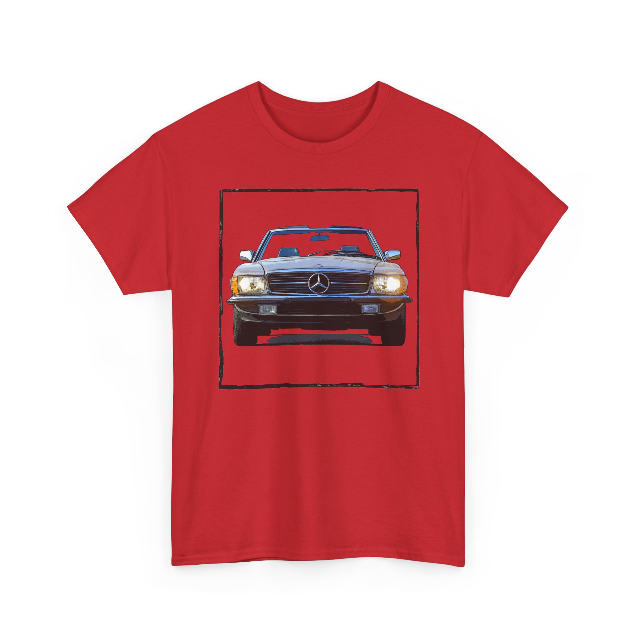 T-Shirt, Mercedes SL R107, Silber - Vorder- und Rückseite bedruckt – Bild 21