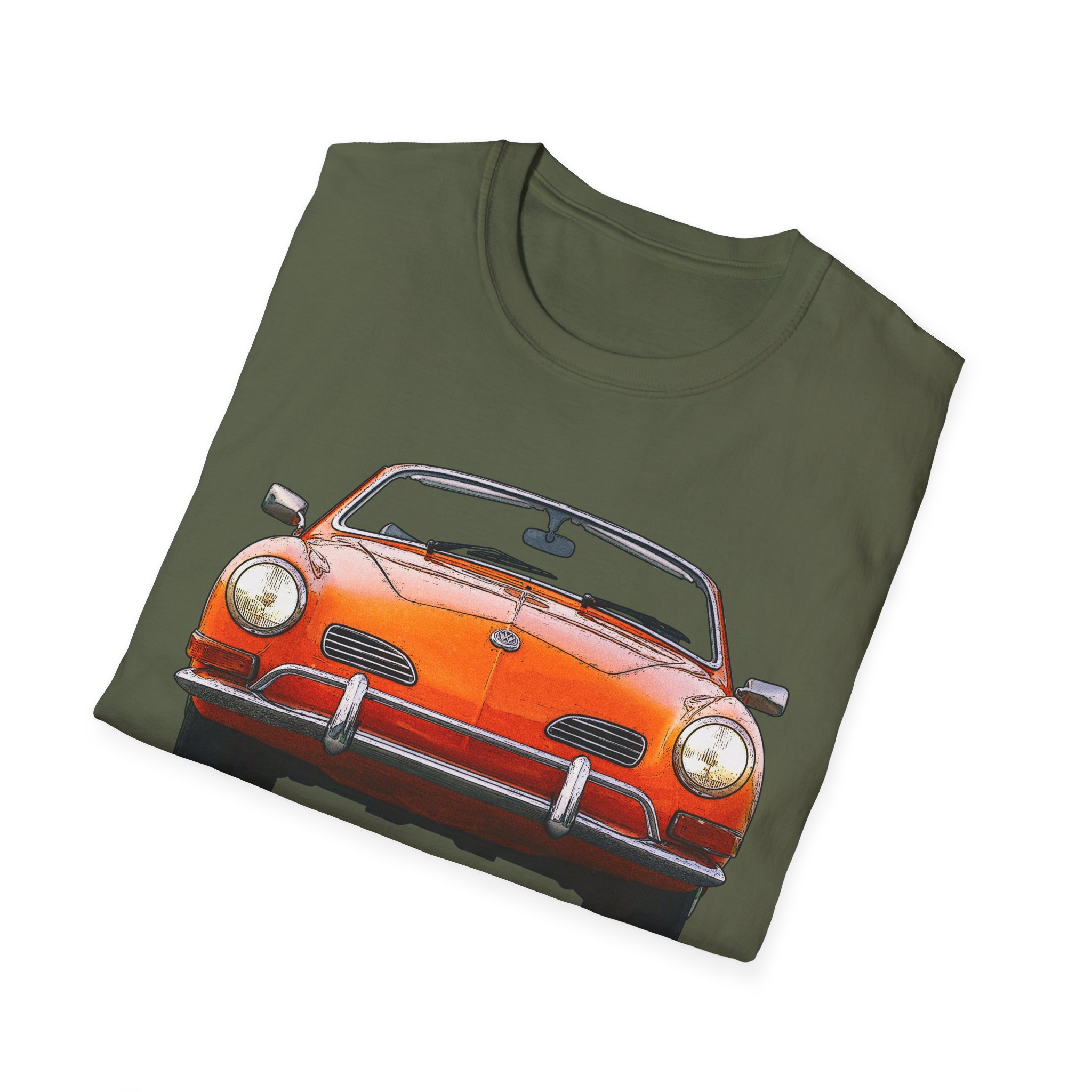 T-Shirt, Karmann-Ghia Typ14 Cabriolet, Orange, beidseitig bedruckt, mit Kennzeichen personalisierbar – Bild 16