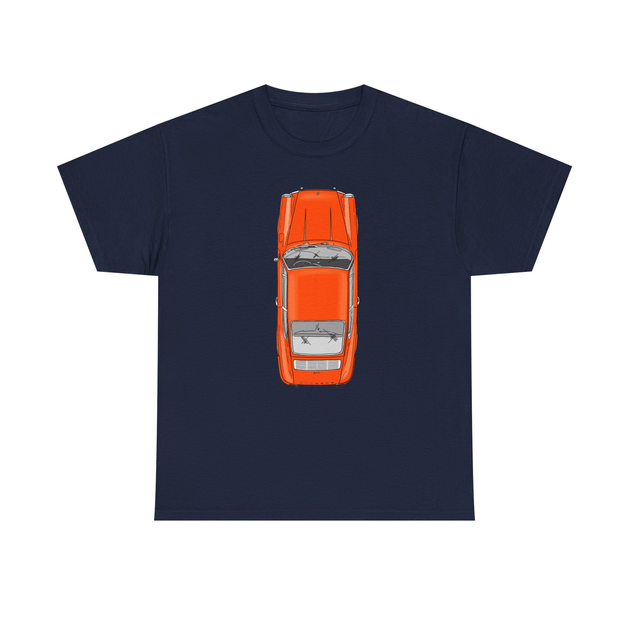 T-Shirt, Porsche 911 Coupé, F-Modell, Ur-Elfer, Top View, Orange – Bild 33