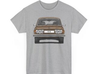 T-Shirt, VW Typ 4, 412 Variant, Strichzeichnung, Gold, beidseitig bedruckt, eigenes Kennzeichen möglich