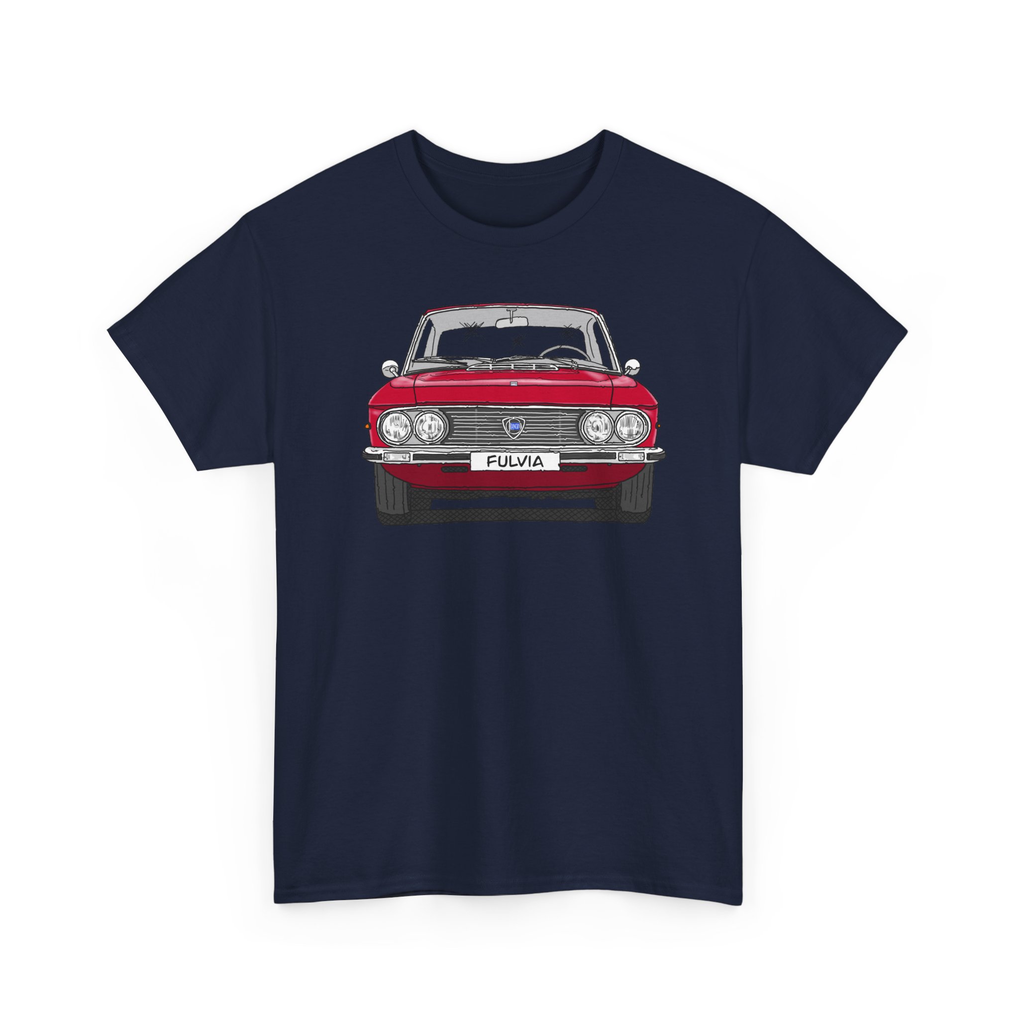 T-Shirt, Lancia Fulvia Coupe, Strichzeichnung, Rot, eigenes Kennzeichen möglich – Bild 9