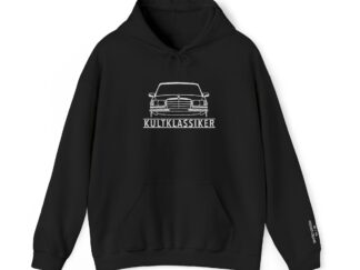Streng limitiertes Hoodie, nur 50 Exemplare, Mercedes S-Klasse W116, Vorderseite und Ärmel edel bestickt
