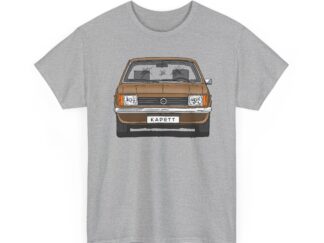 T-Shirt, Opel Kadett C Limousine, Strichzeichnung, Gold, Wunsch-Kennzeichen möglich