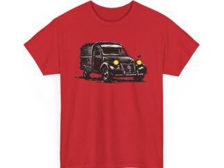 T-Shirt, Citroën 2CV AU, Kastenente, Kritzel-Kratzel-Auto, großer feiner Druck