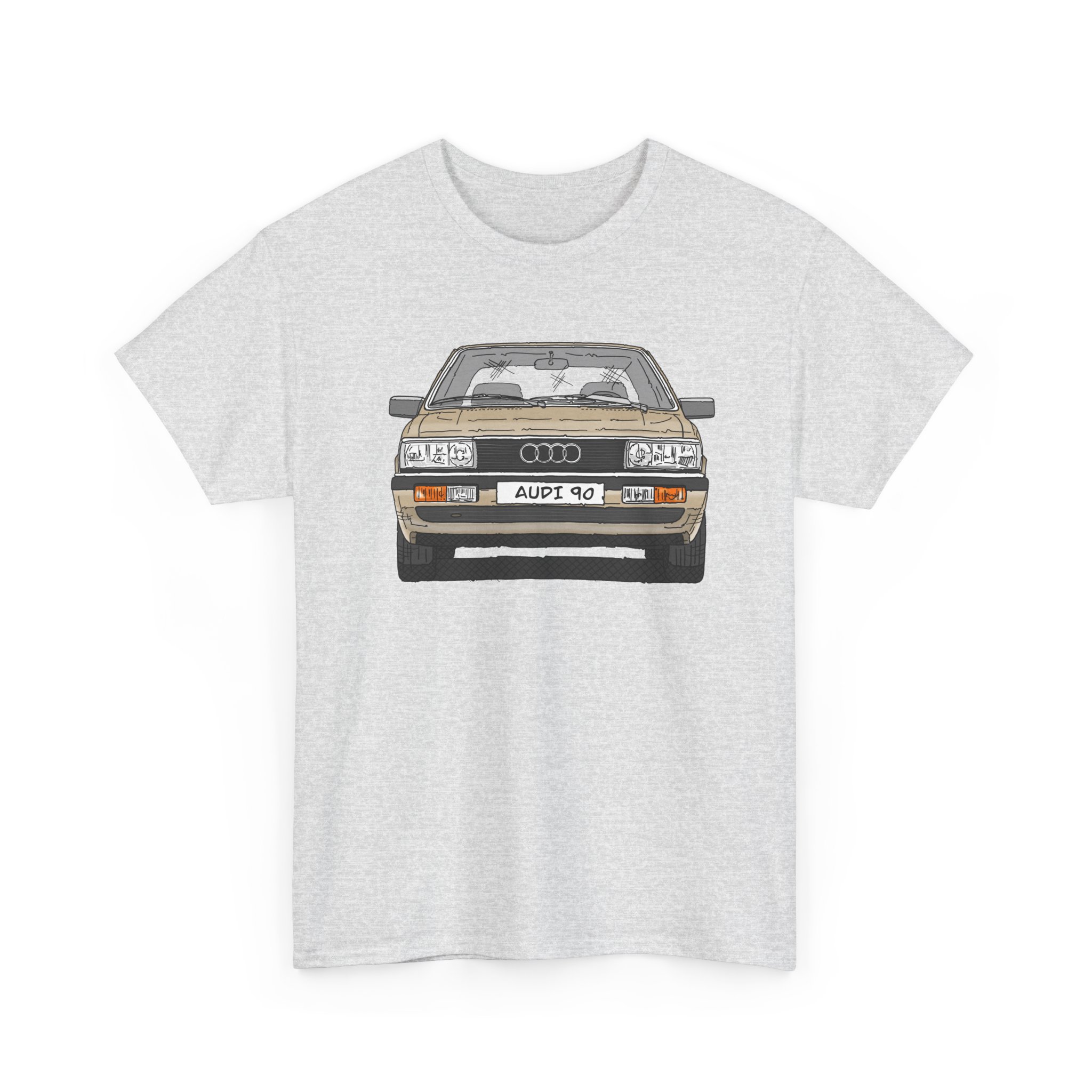 T-Shirt, Audi 90 B2, Strichzeichnung, Kalaharibeige, mit Kennzeichen personalisierbar – Bild 67