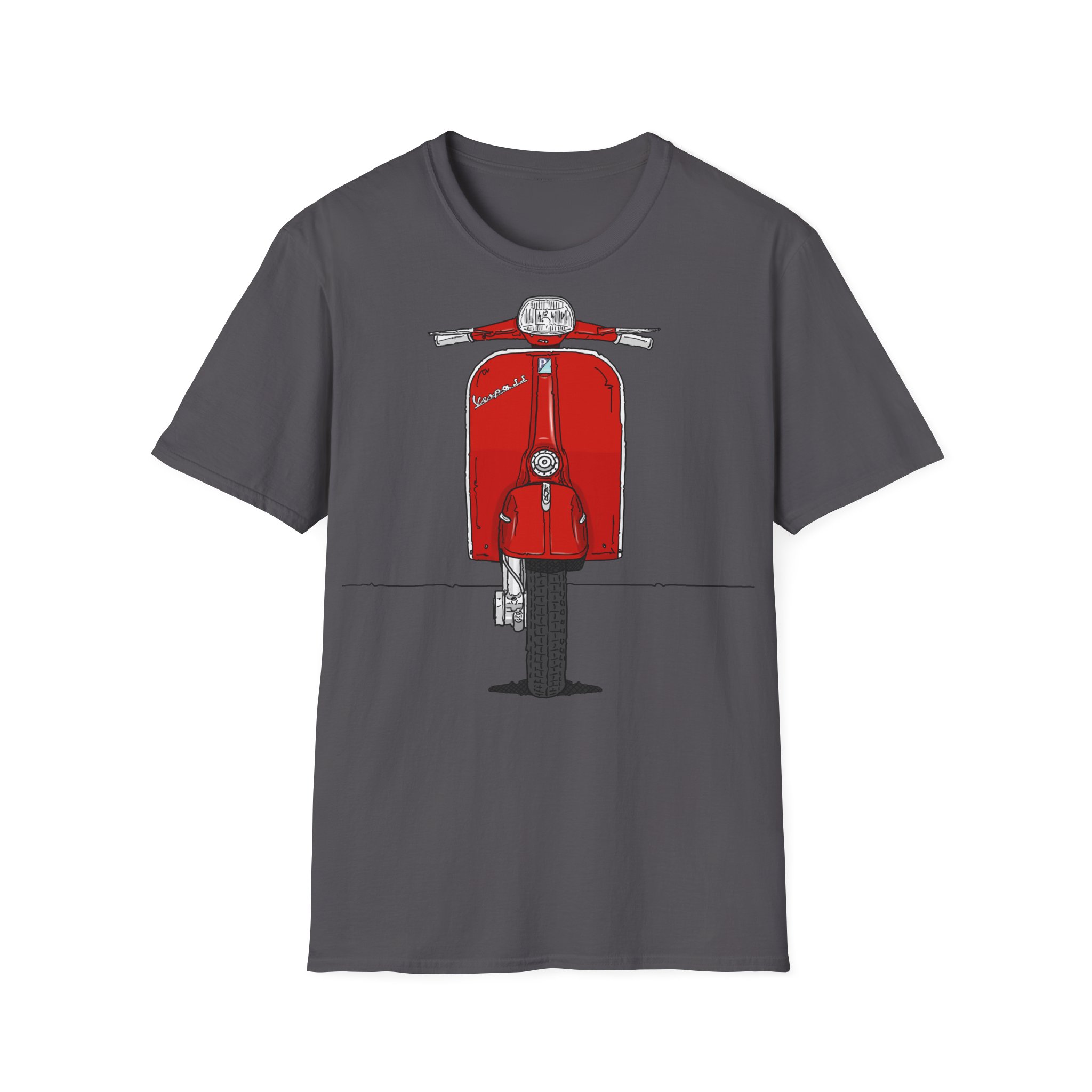 T-Shirt, Vespa Super Sport, 180 SS, Rot, Strichzeichnung – Bild 21