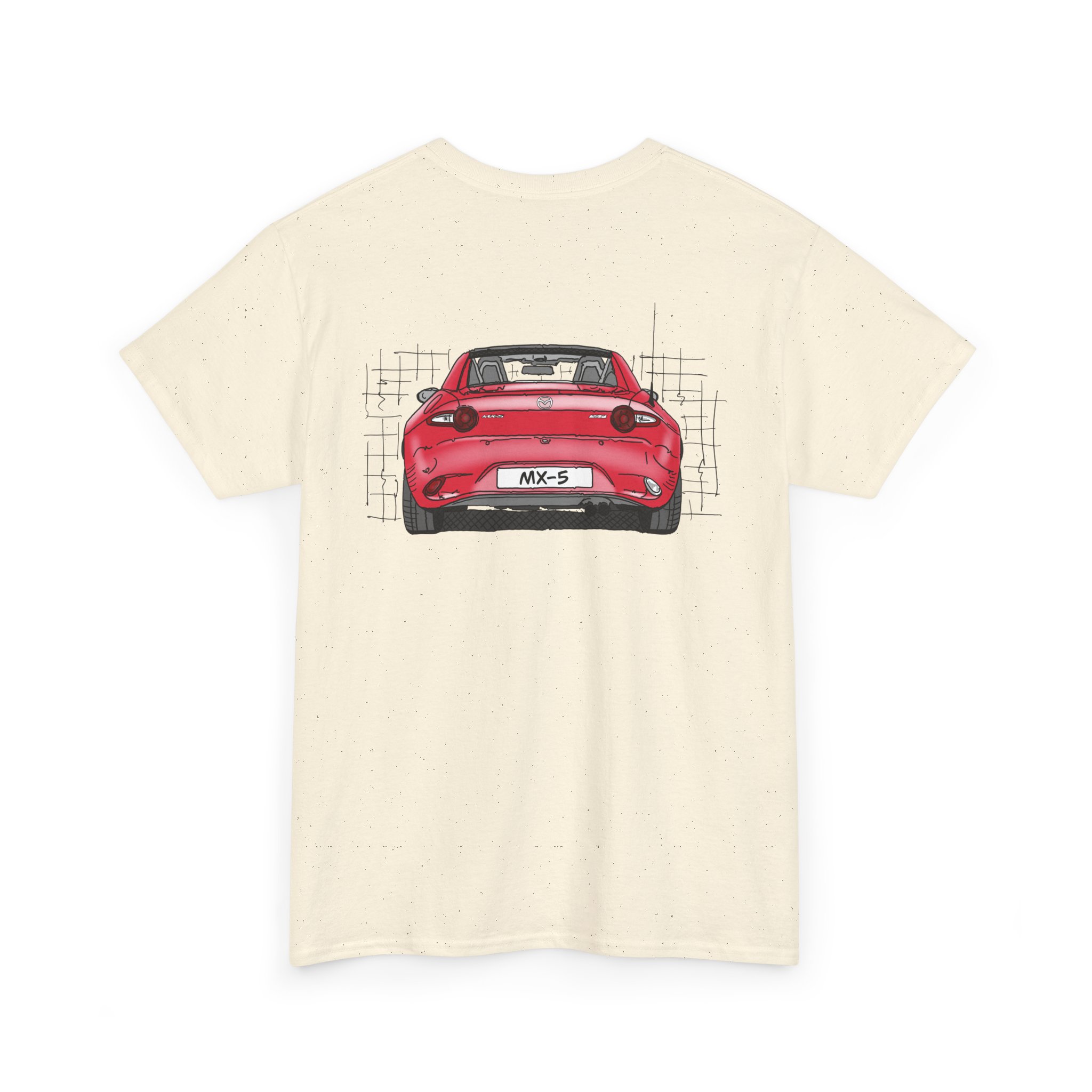 T-Shirt, Mazda MX-5 ND RF, Strichzeichnung, Rot, beidseitig – Bild 20