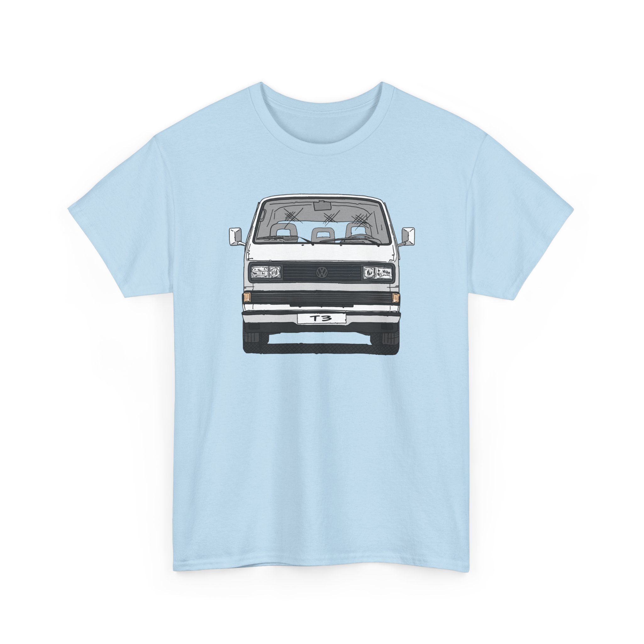 T-Shirt, VW T3, Bulli, VW Bus, Südafrika, Strichzeichnung, Weiß, mit Kennzeichen personalisierbar – Bild 3