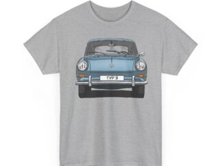 T-Shirt, VW Typ 3, 1500, 1600, Strichzeichnung, Hellblau, eigenes Kennzeichen möglich