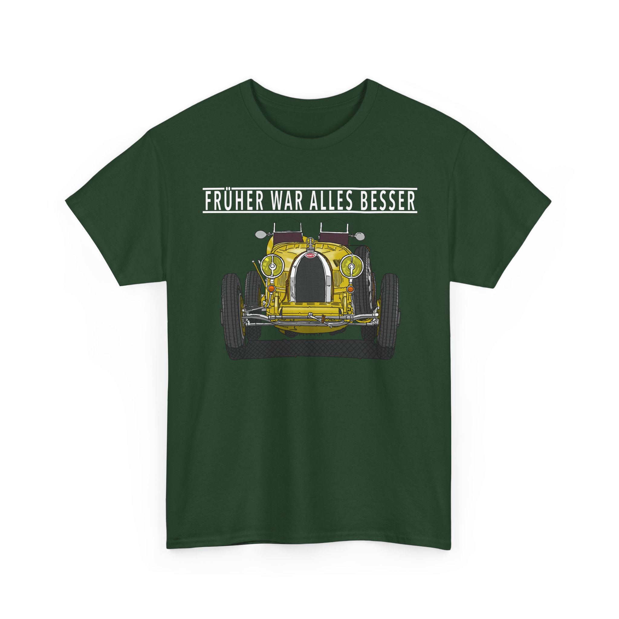 T-Shirt, Bugatti, Gelb, Text FRÜHER WAR ALLES BESSER, Weiße Schrift – Bild 4