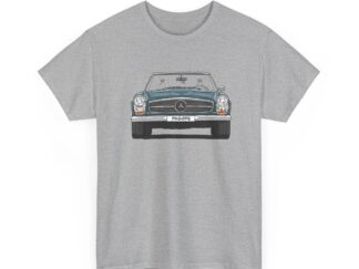 T-Shirt, Mercedes W113 Pagode, Strichzeichnung, Blau, eigenes Kennzeichen möglich