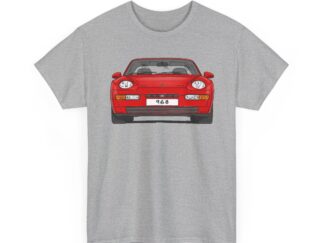 T-Shirt, Porsche 968, Strichzeichnung, Rot, eigenes Kennzeichen möglich